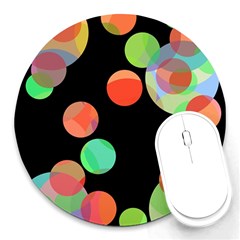 Colorful Circles Round Mousepads by Valentinaart