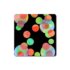 Colorful Circles Square Magnet by Valentinaart