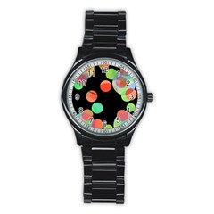 Colorful Circles Stainless Steel Round Watch by Valentinaart