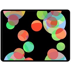 Colorful Circles Double Sided Fleece Blanket (large) 