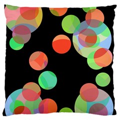 Colorful Circles Large Flano Cushion Case (one Side) by Valentinaart