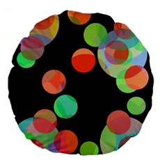 Colorful Circles Large 18  Premium Flano Round Cushions