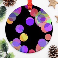 Colorful Decorative Circles Ornament (round)  by Valentinaart