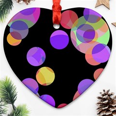 Colorful Decorative Circles Ornament (heart)  by Valentinaart