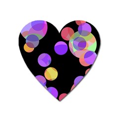 Colorful Decorative Circles Heart Magnet by Valentinaart