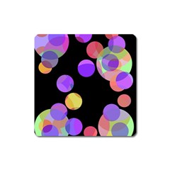 Colorful Decorative Circles Square Magnet by Valentinaart