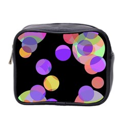 Colorful Decorative Circles Mini Toiletries Bag 2-side by Valentinaart