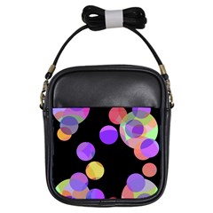 Colorful Decorative Circles Girls Sling Bags by Valentinaart