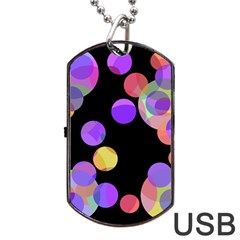 Colorful Decorative Circles Dog Tag Usb Flash (one Side)