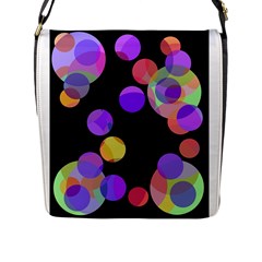 Colorful Decorative Circles Flap Messenger Bag (l)  by Valentinaart