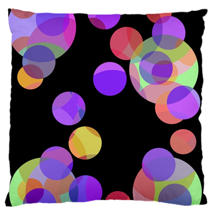 Colorful decorative circles Large Flano Cushion Case (One Side)