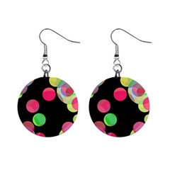 Colorful Decorative Circles Mini Button Earrings