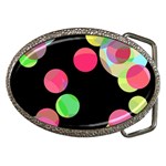 Colorful decorative circles Belt Buckles Front