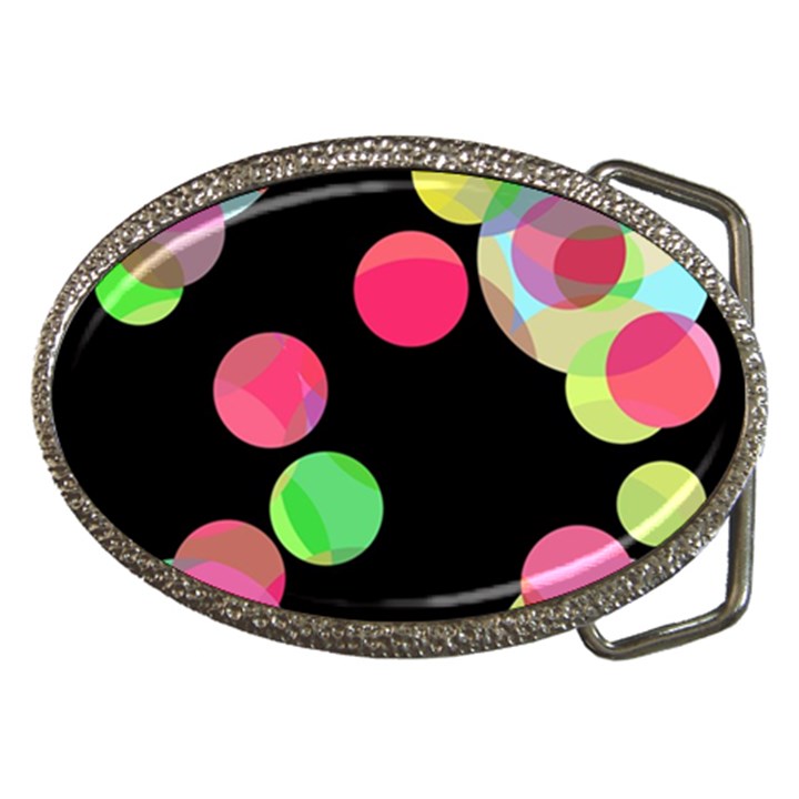 Colorful decorative circles Belt Buckles