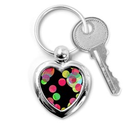 Colorful Decorative Circles Key Chains (heart)  by Valentinaart