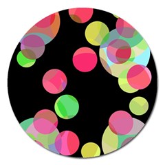 Colorful Decorative Circles Magnet 5  (round) by Valentinaart