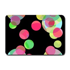 Colorful Decorative Circles Small Doormat  by Valentinaart