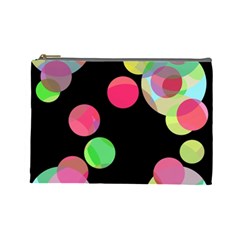 Colorful Decorative Circles Cosmetic Bag (large)  by Valentinaart