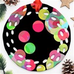 Colorful decorative circles Round Filigree Ornament (2Side) Back