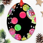 Colorful decorative circles Oval Filigree Ornament (2-Side)  Front