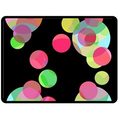 Colorful Decorative Circles Double Sided Fleece Blanket (large) 