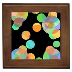 Orange circles Framed Tiles