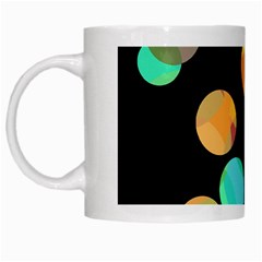 Orange circles White Mugs