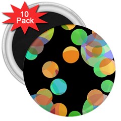 Orange circles 3  Magnets (10 pack) 