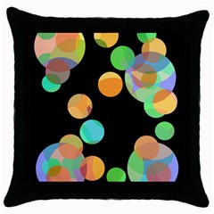 Orange circles Throw Pillow Case (Black)