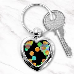 Orange circles Key Chains (Heart) 