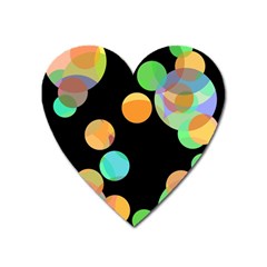 Orange circles Heart Magnet