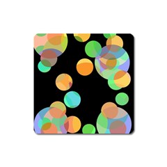 Orange circles Square Magnet