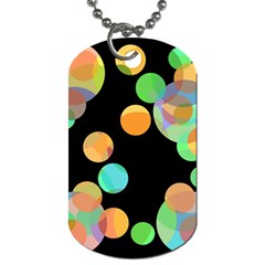 Orange circles Dog Tag (One Side)