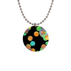 Orange circles Button Necklaces