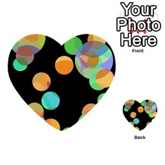 Orange circles Multi-purpose Cards (Heart) 