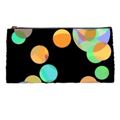 Orange Circles Pencil Cases by Valentinaart