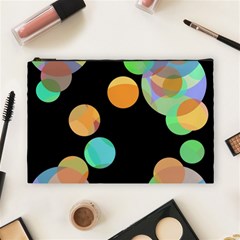 Orange circles Cosmetic Bag (Large) 