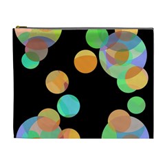 Orange circles Cosmetic Bag (XL)