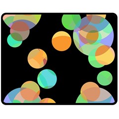 Orange circles Fleece Blanket (Medium) 