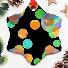 Orange circles Snowflake Ornament (2-Side)