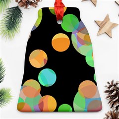 Orange circles Bell Ornament (2 Sides)