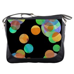 Orange circles Messenger Bags