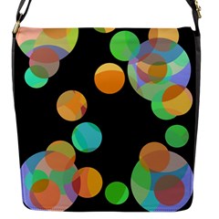 Orange circles Flap Messenger Bag (S)