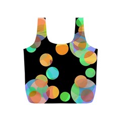 Orange Circles Full Print Recycle Bags (s)  by Valentinaart