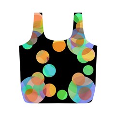 Orange circles Full Print Recycle Bags (M) 