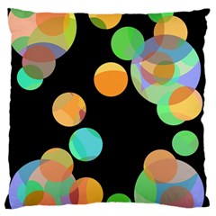 Orange circles Large Flano Cushion Case (Two Sides)