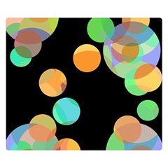 Orange circles Double Sided Flano Blanket (Small) 