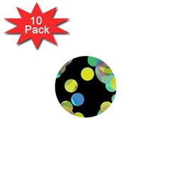 Yellow Circles 1  Mini Buttons (10 Pack)  by Valentinaart