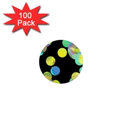 Yellow Circles 1  Mini Magnets (100 Pack)  by Valentinaart