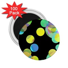 Yellow Circles 2 25  Magnets (100 Pack)  by Valentinaart